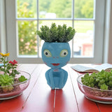Blue Alien Flower Pot
