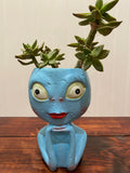 Blue Alien Flower Pot