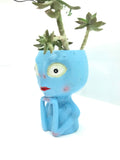 Blue Alien Flower Pot
