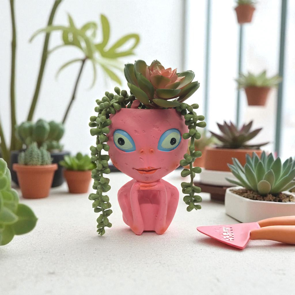 pink ceramic plant pot Pink Alien Flower Pot – Planter Earth